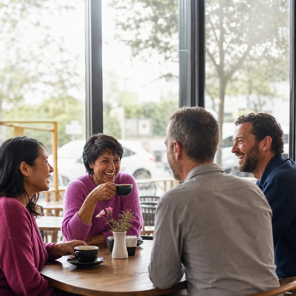 Two people discussing boundaries together before using a local dating site
